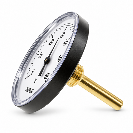 WIKA Bimetallthermometer KU waagerecht Ø 63mm | 0-60°C | 100mm lang